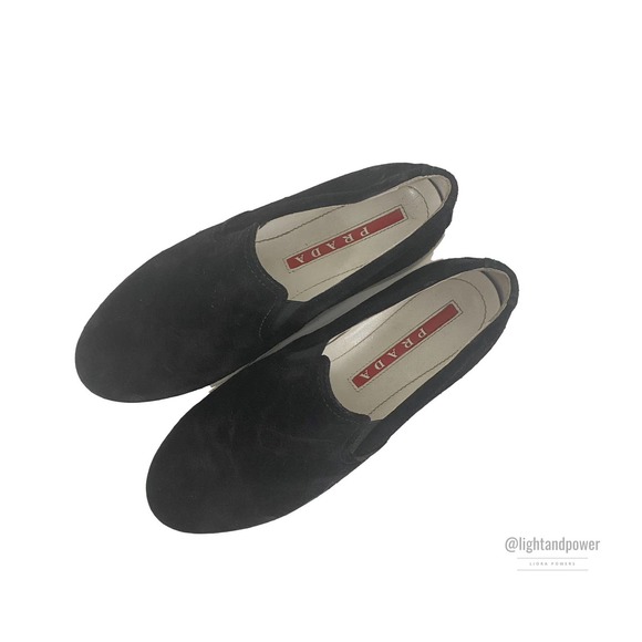 Prada Shoes - COPY - Prada Black Suede Slip-on Sneaker 35 1/2 EUC